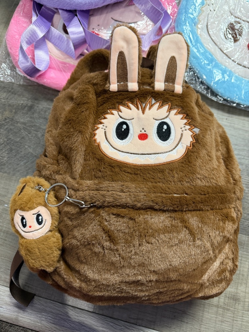 Brown Plush Labubu Backpack